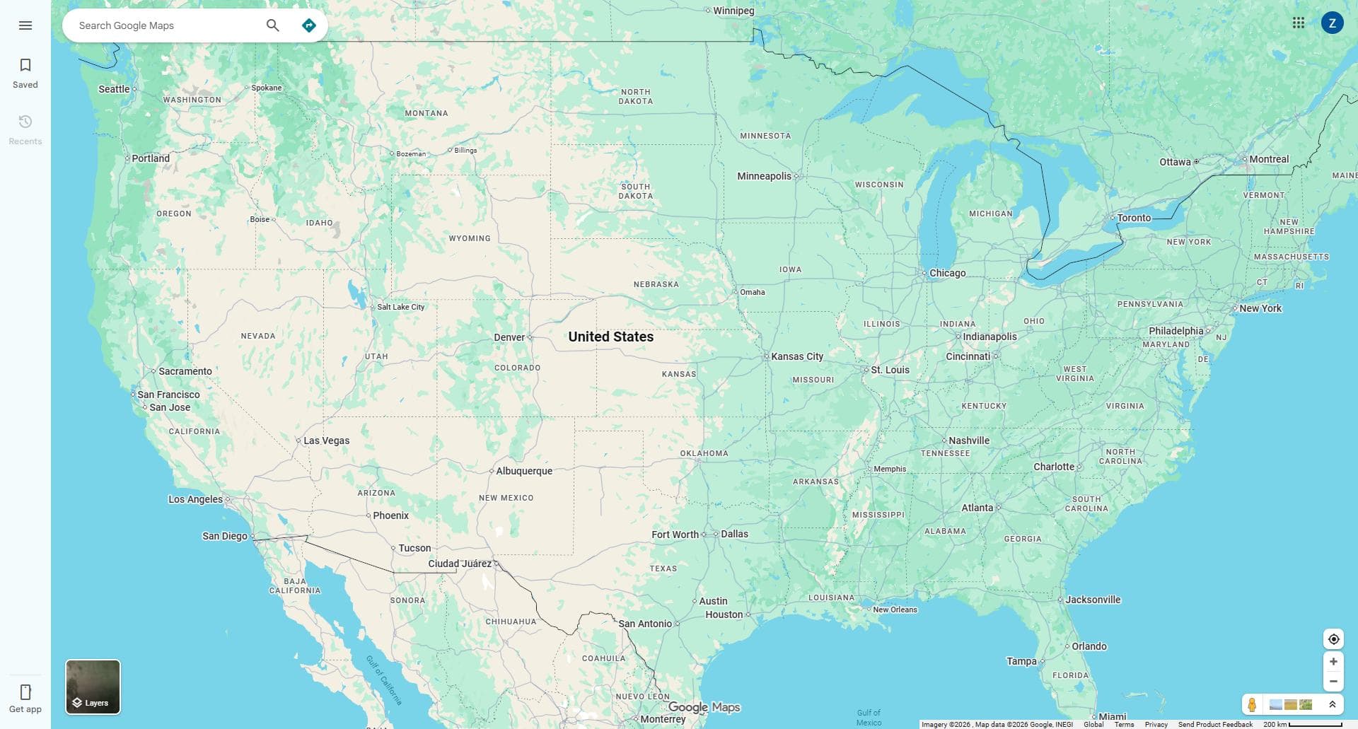Map of the United States